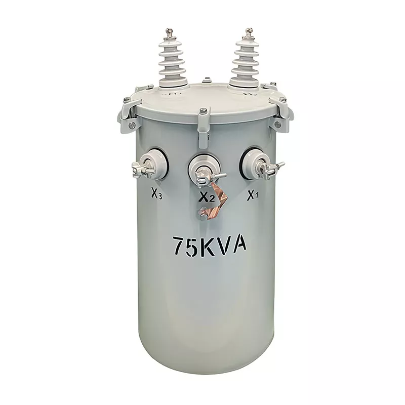 75KVA transformátor montovaný na stĺp